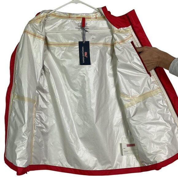 NWT Vineyard Vines Boys Beacon Full Zip Hooded Jacket In Parade Red Size Large - Picture 12 of 16